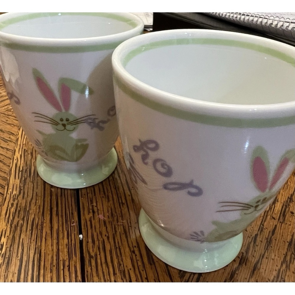 Starbucks Ceramic Easter Bunny Tea Cups in Pastel Green, Pink and Purple